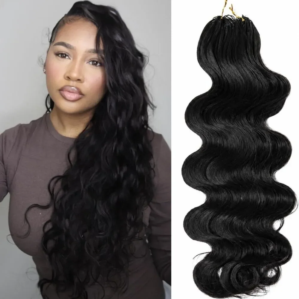 Body Wave Crochet Human Remy Hair Natural Black 20